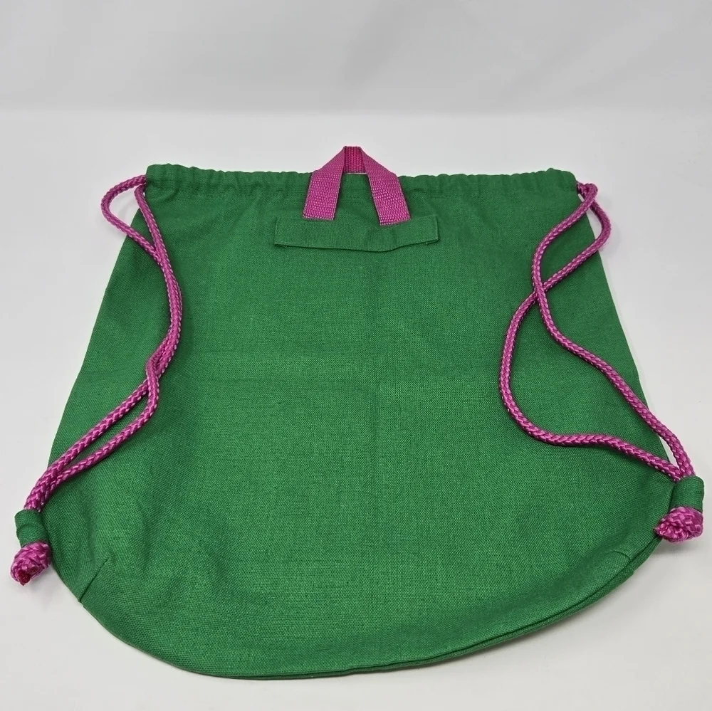 GIRL SCOUTS LOT OF 2 TOTE BAG & BACKPACK GREEN & PINK COTTON BLEND BRIDGING GIFT